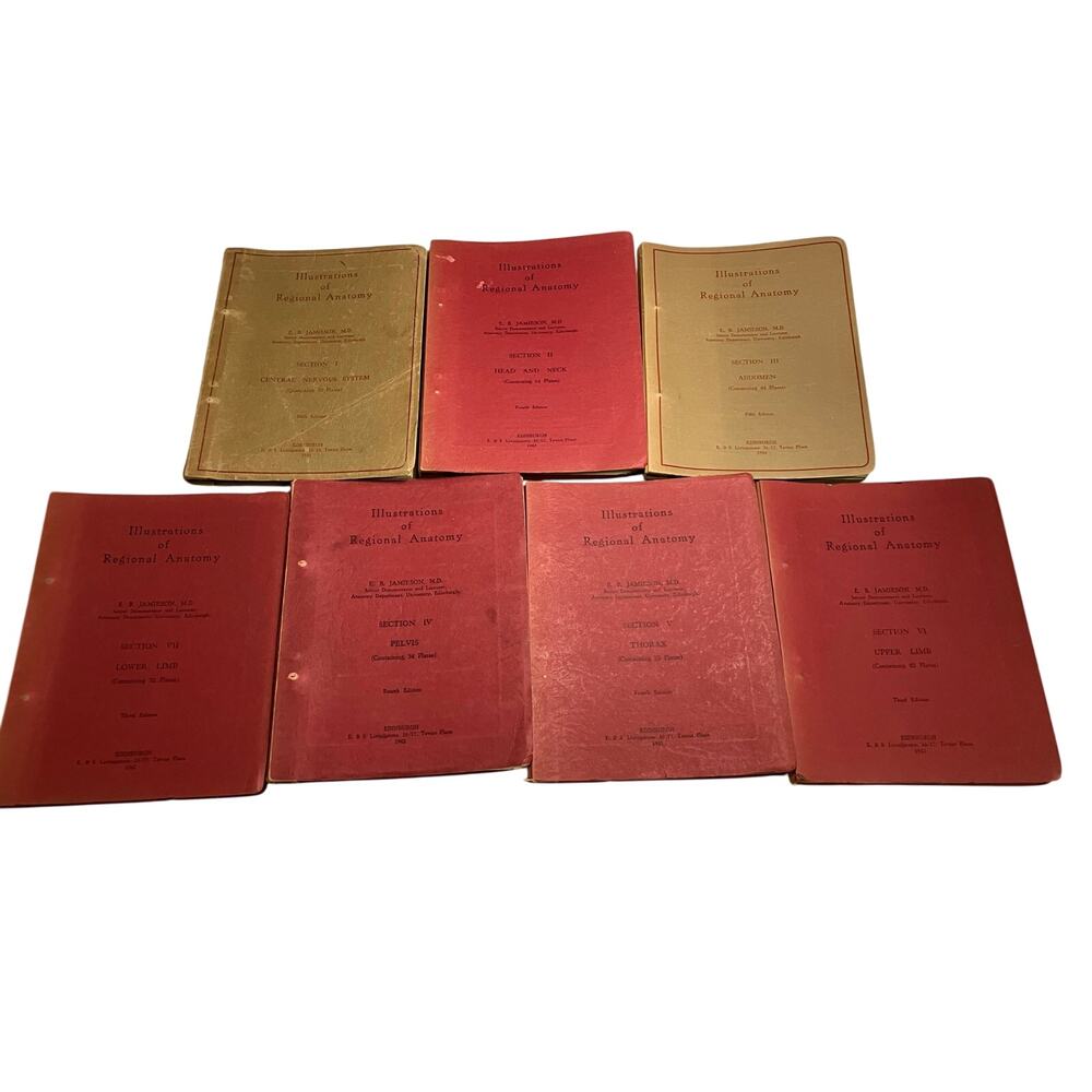E.B. Jamieson‎ Illustrations of Regional Anatomy Complete 7 Vol Set 1942–1944